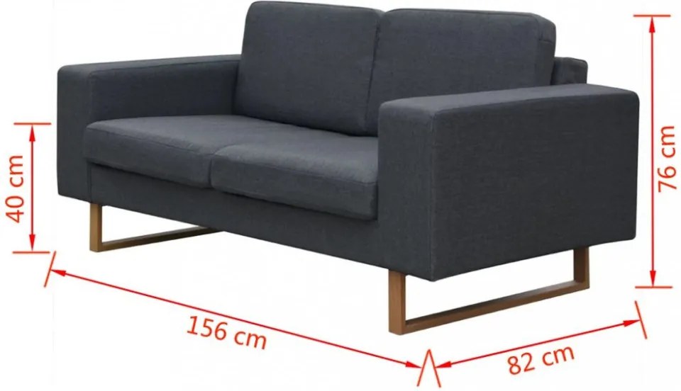 vidaXL 2 és 3 személyes sötét szürke kanapé szett