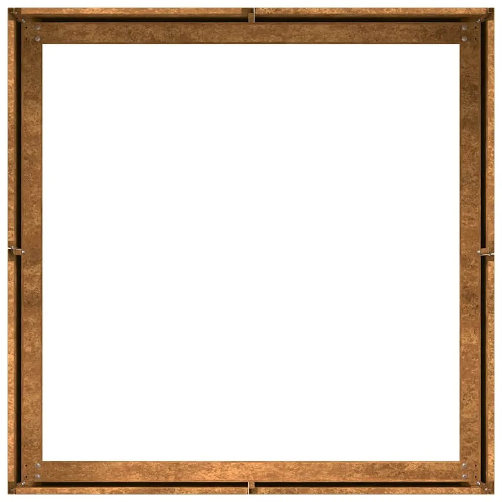 ültető rozsdás 80x80x30 cm időjárásálló acélból