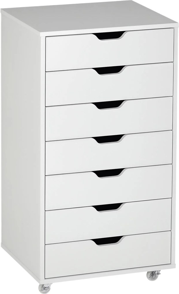 Vinsetto Görgős Irodai Szekrény, 7 Fakkos Tárolószekrény - Dokumentumok, A4 vagy levél formátumú iratok rendszerezője, méretei: 47,5L x 39,5W x 90H cm