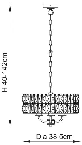 Endon 104466 - Csillár láncon CLIFTON 3xE14/6W/230V fényezett króm/átlátszó