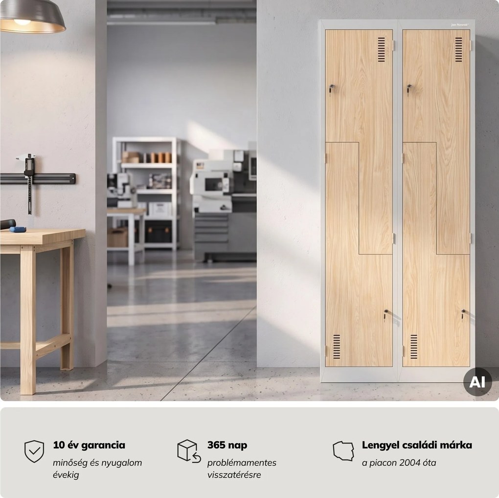 L alakú öltözőszekrény, szürke, sonoma tölgy, 800x1850x450 mm: JULIA Eco Design