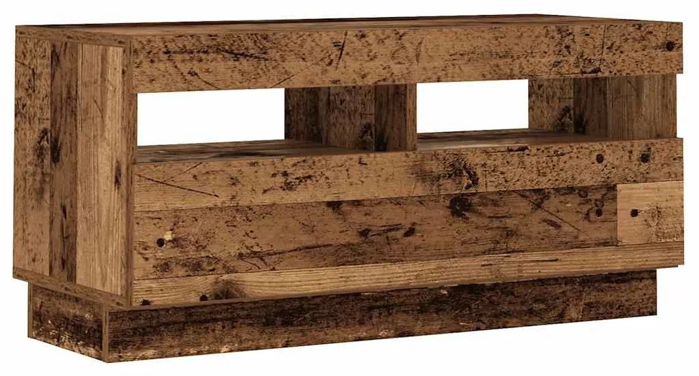 antik fa színű szerelt fa TV-szekrény LED-ekkel 260x35x40 cm