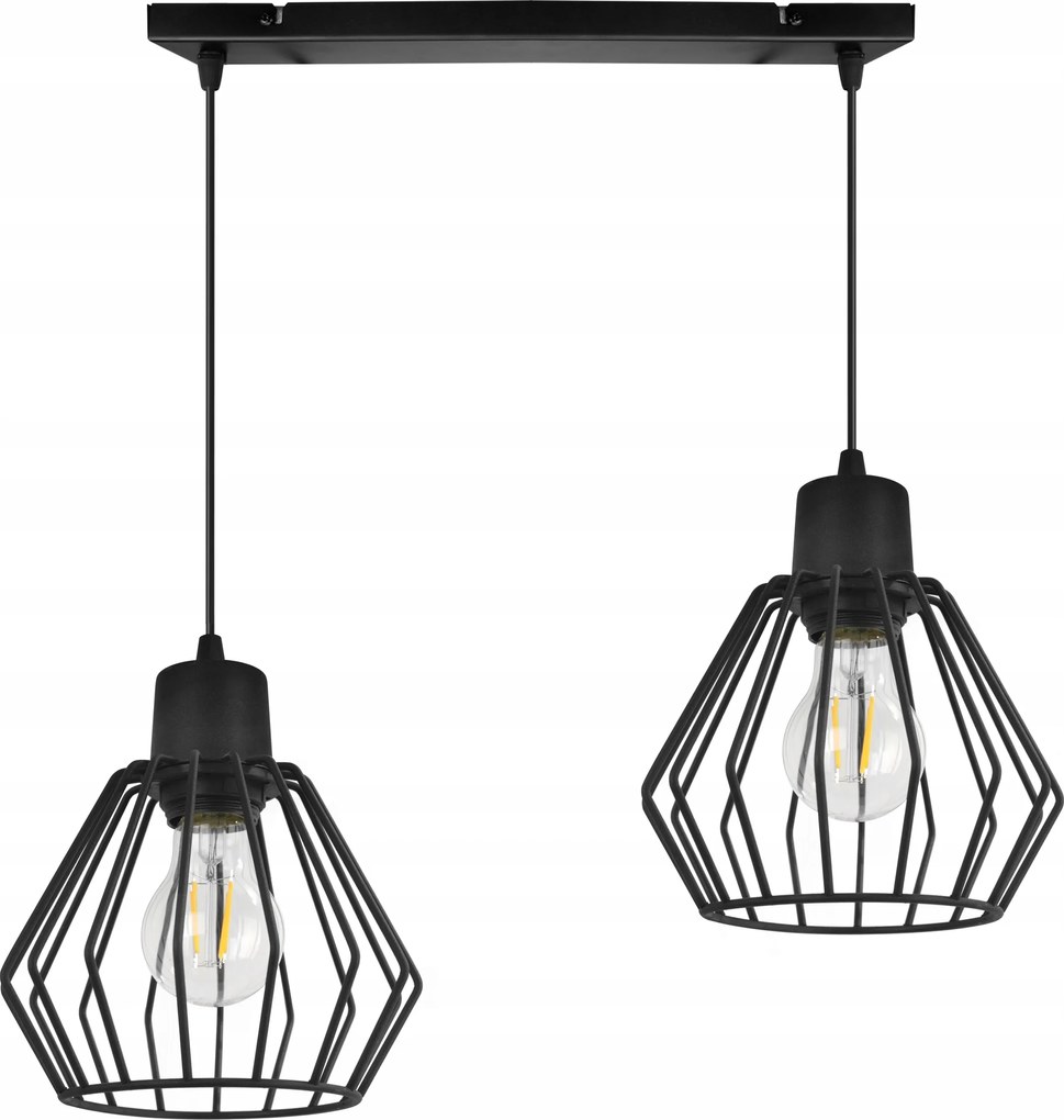 Mennyezeti Lámpa Lógó Csillár Díszléc Fekete Dupla Loft Nappali