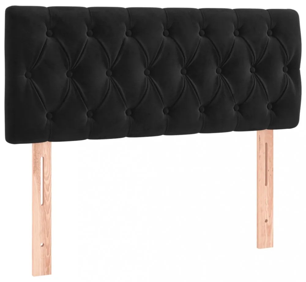fekete bársony LED-es fejtámla 100 x 7 x 78/88 cm