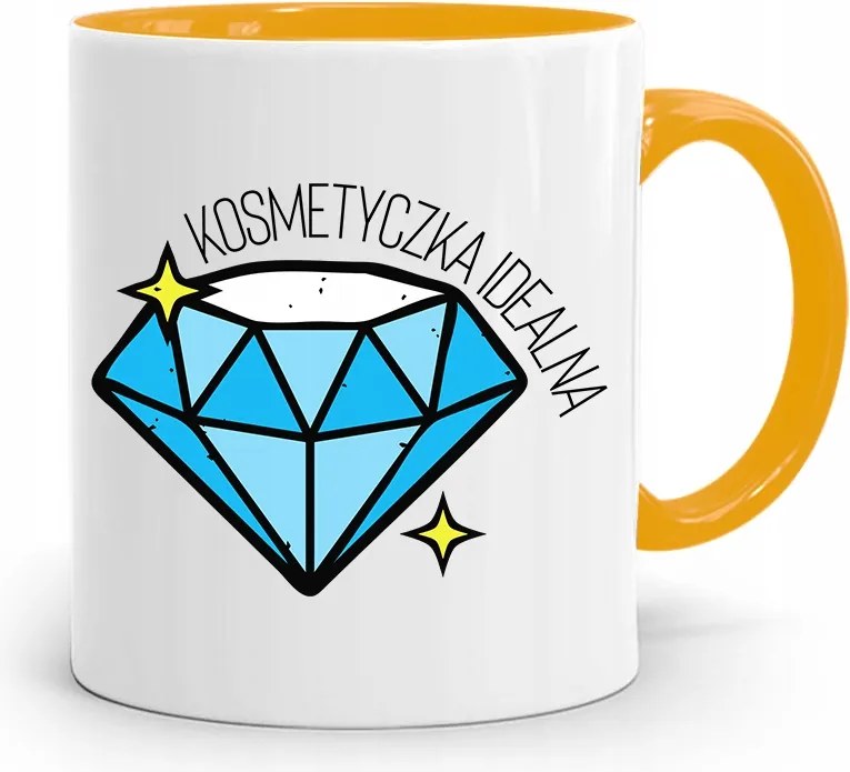 Sárga Bögre Kozmetikusnak Tökéletes Kozmetikai Táska fényképes nyomtatással