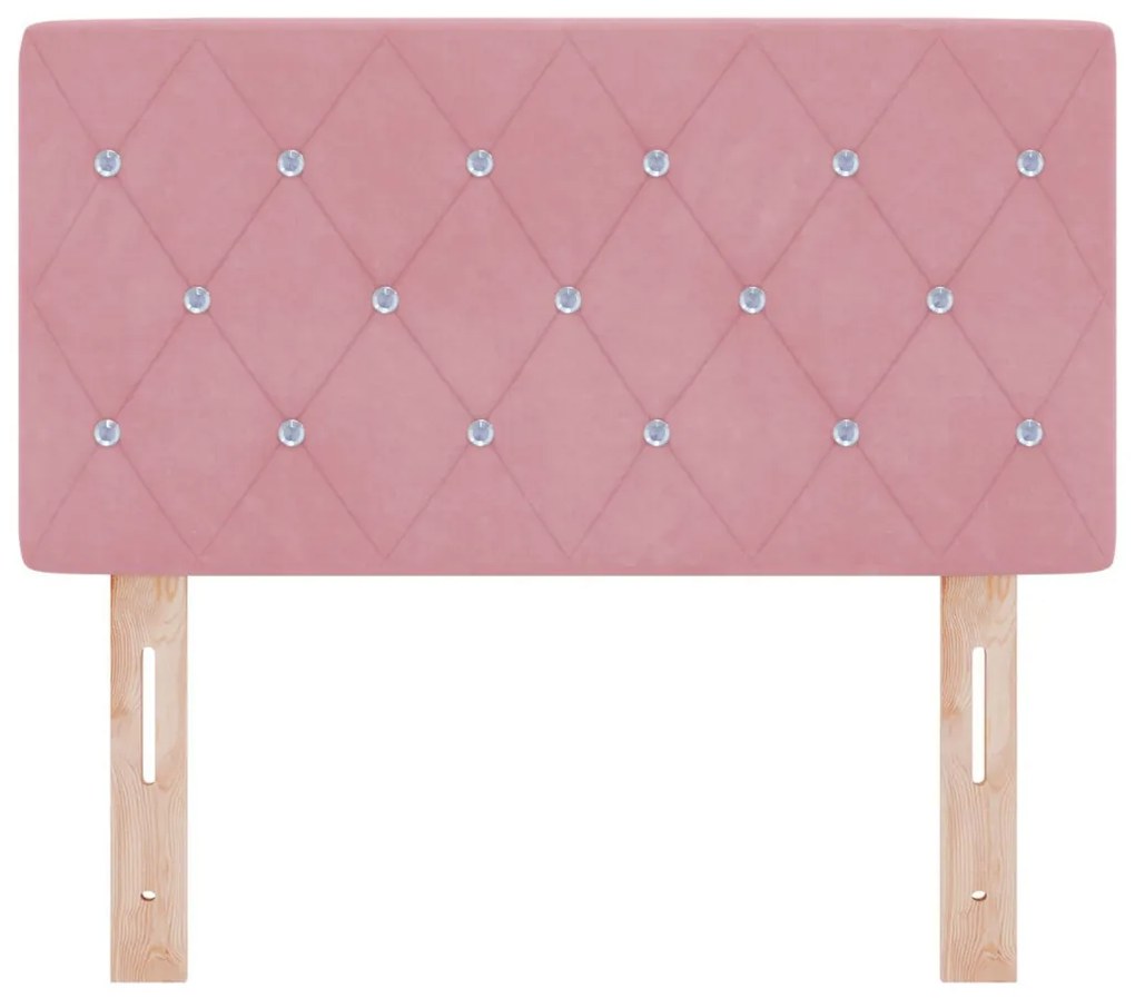 Fejtámla Kristálygombos Rózsaszín 80 cm Bársony