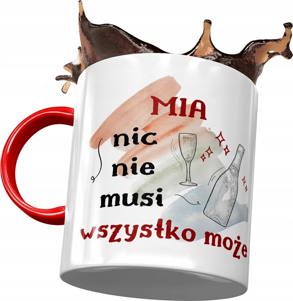 Piros Bögre Mia Feleség Barátnő Ajándék Nyomtatott Fotóval