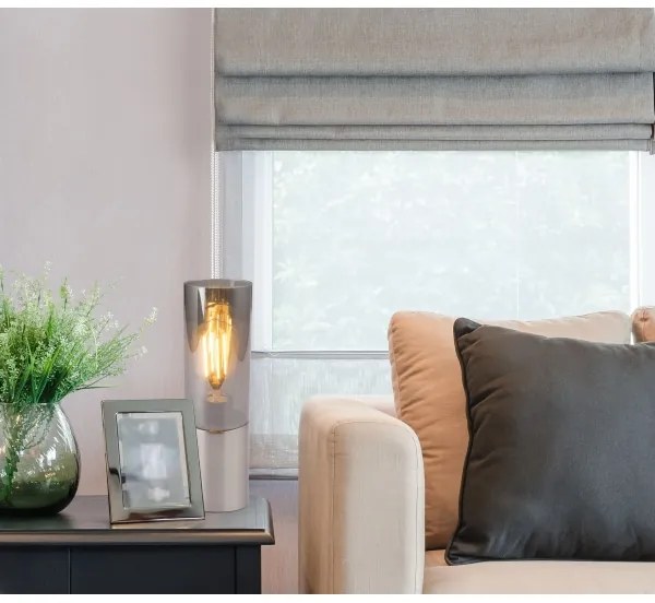 GLOBO 21000N - Asztali lámpa ANNIKA 1xE27/25W/230V átm. 9 cm króm