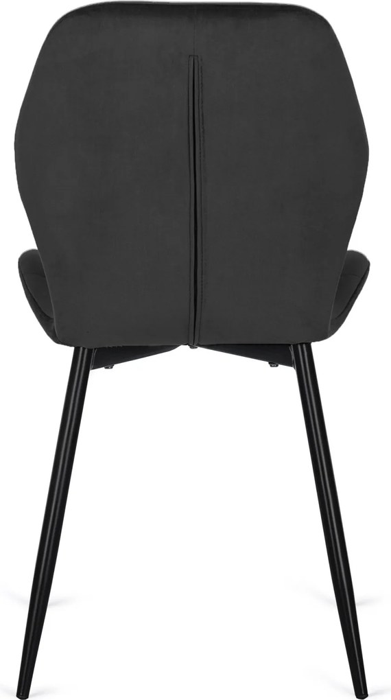 Krzesło LUCKY Czarne Welurowe