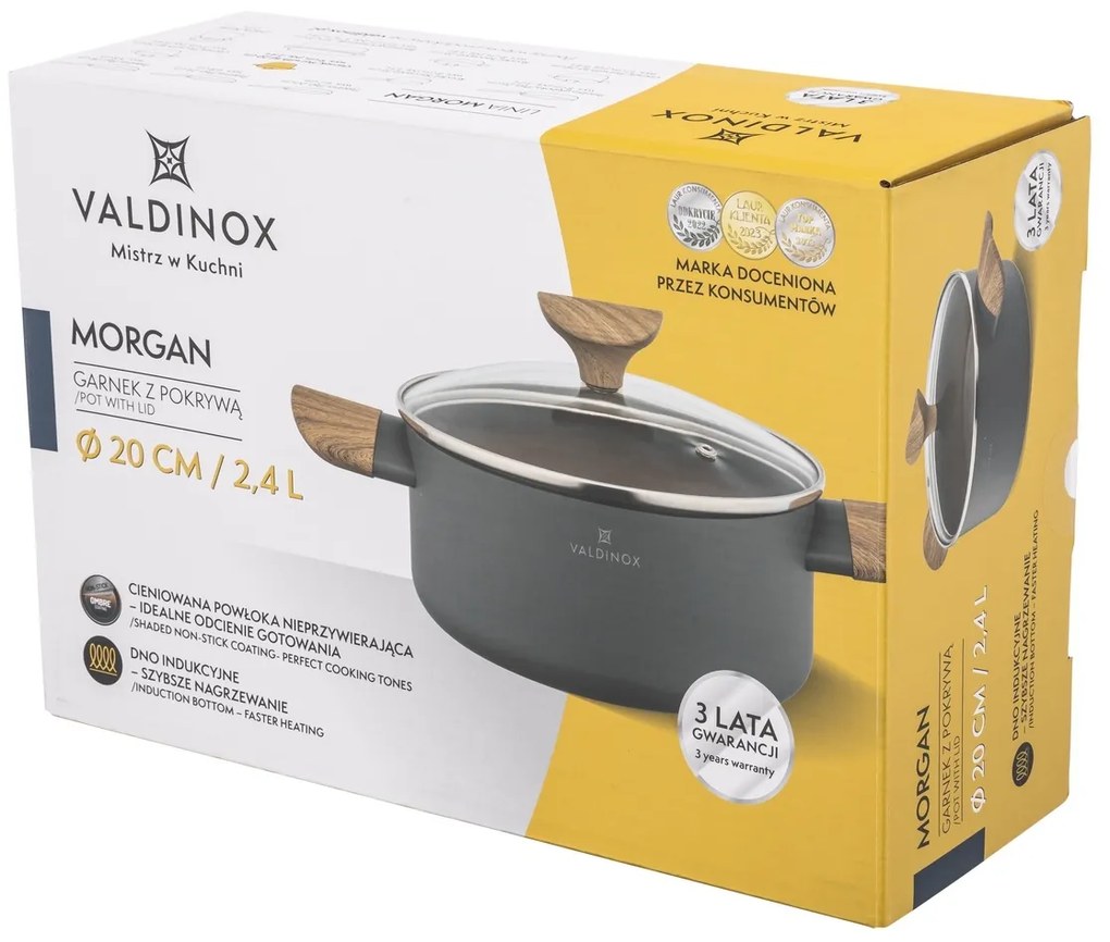 Valdinox Morgan fedeles serpenyő 20 cm, 2,4 l, 20 cm