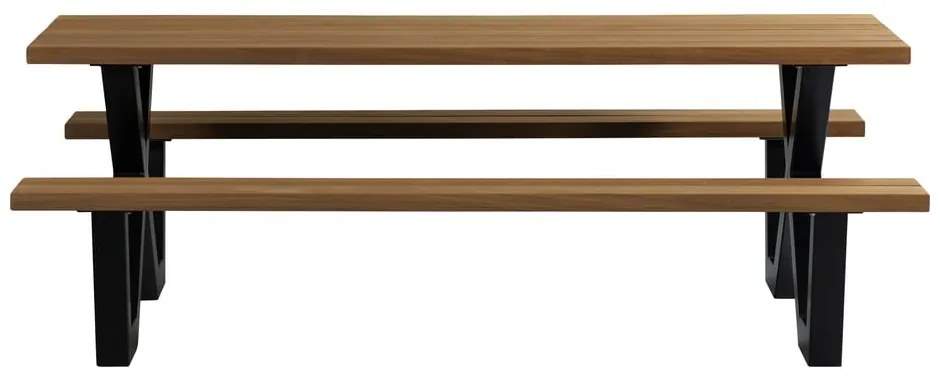 Tablo kerti étkezőasztal padokkal, 206 x 145 cm - WOOOD