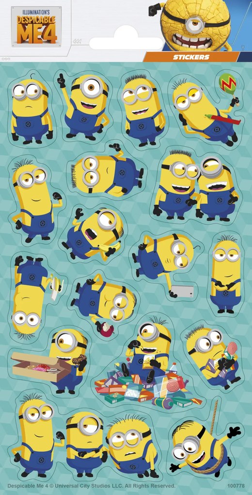 Minyonok Crazy csillámos matrica