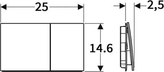 Geberit 115.622.SJ.1 - Sigma70 nyomólap 25x14,6 cm fekete