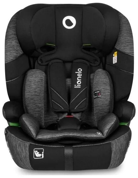 Lionelo - Autósülés LEVI ONE i-Méret 76-150 cm fekete/szürke
