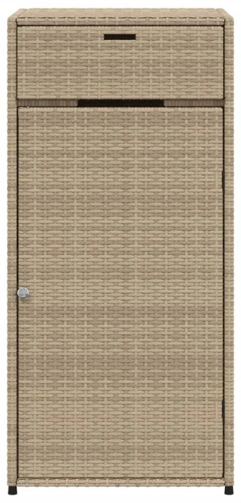 bézs polyrattan kerti tárolószekrény 55 x 55 x 111 cm