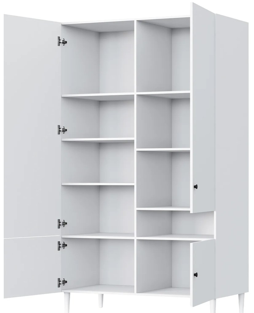 Ruhásszekrény DULLUM 120x205cm, fehér