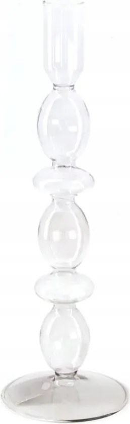 Üveg gyertyatartó 27cm