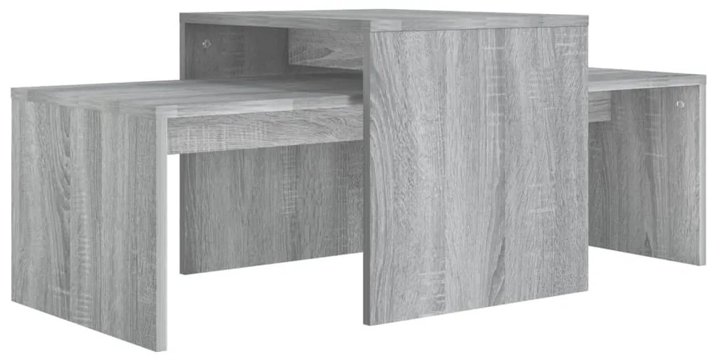 Szürke sonoma színű szerelt fa dohányzóasztalszett 100x48x40 cm