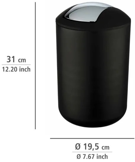 WENKO 21212100 - BRASIL kosár 19,5x31 cm fekete/fényes króm