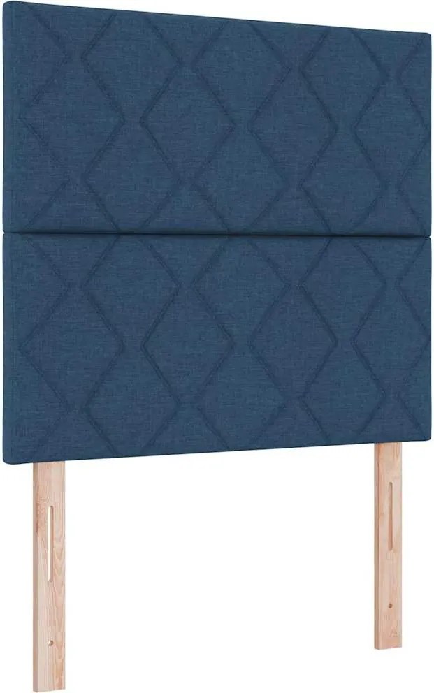 vidaXL LED Box Spring Ágy matracmal Kék 120 x 200 cm szövet