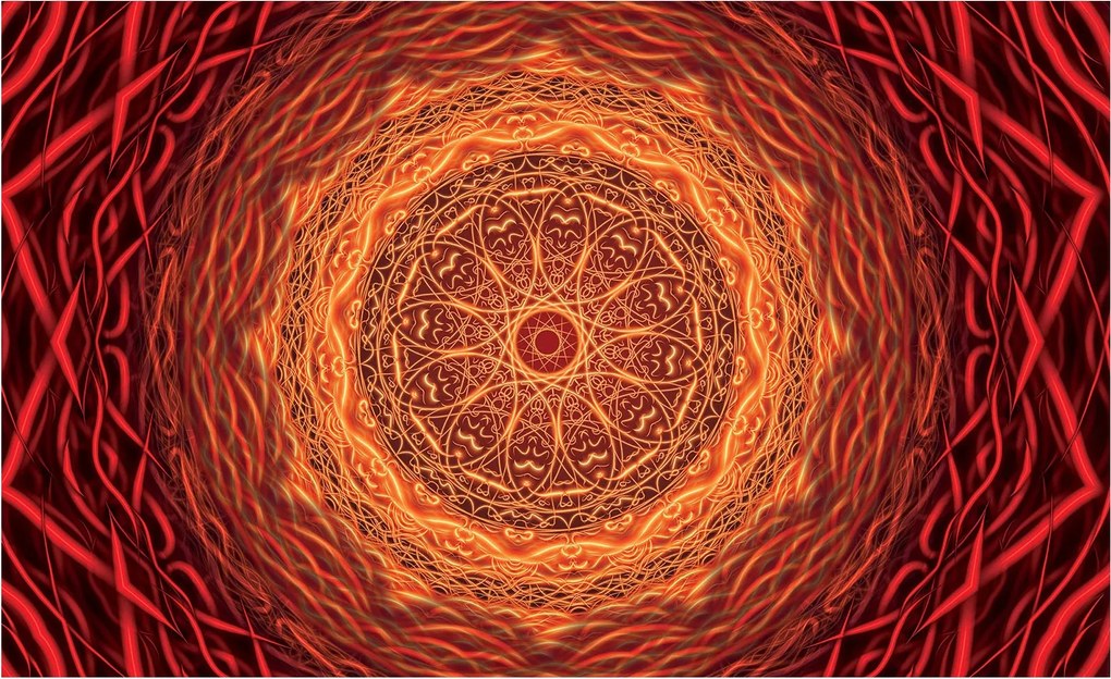 Mandala tapéta ritmikus absztrakt koncentrikus körökben 200x140 +ragasztó