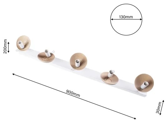 Csillár SFERA WOOD 5xE14/40W/230V fehér