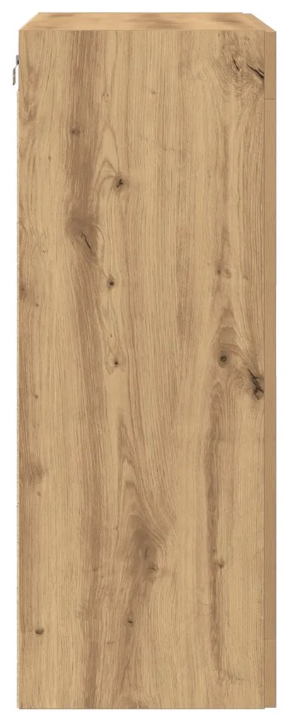 Falra Szerelhető Szekrény Üveg Ajtókkal Kézműves Tölgy 69,5x34x90 cm