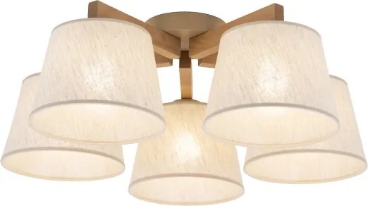 BRILAGI - LED felületre szerelhető csillár LATTE SABIA 5xE27/15W/230V fenyő/krémszínű