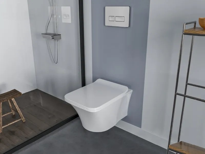 CeraStyle IBIZA fali WC - MATT FEHÉR - BEÉPÍTETT bidé funkcióval - perem nélküli - 51 cm