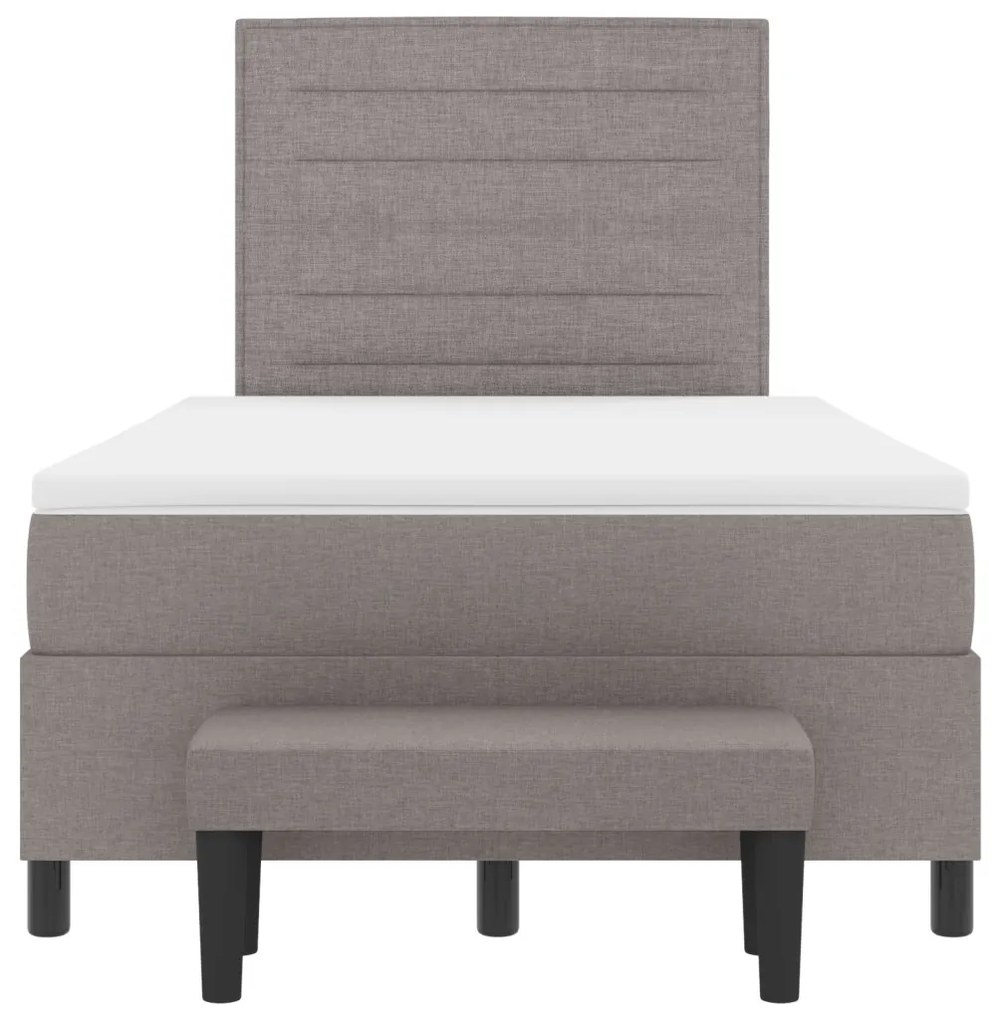 Box Spring Ágy Matraccal és Pad Taupe 120x200 cm Szövet
