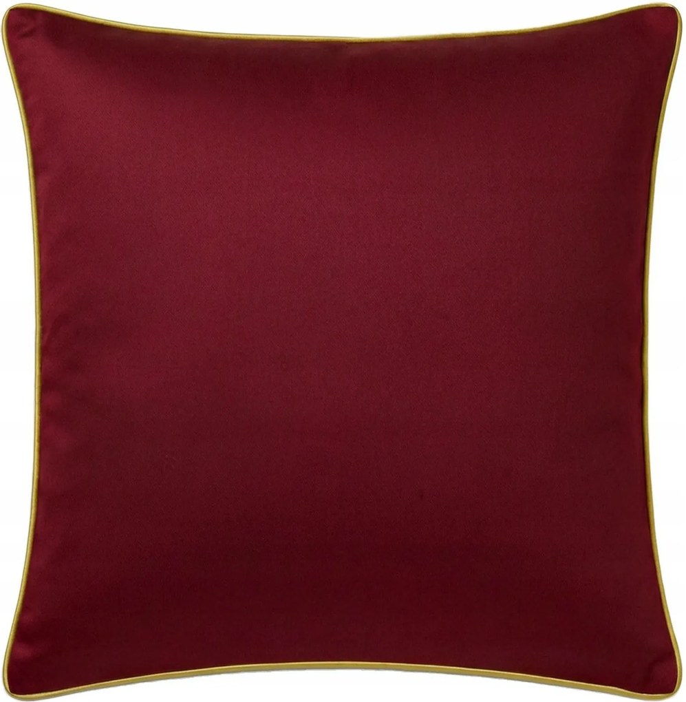 Szatén párnahuzat 40x40 Queen bordó, arany bizsu