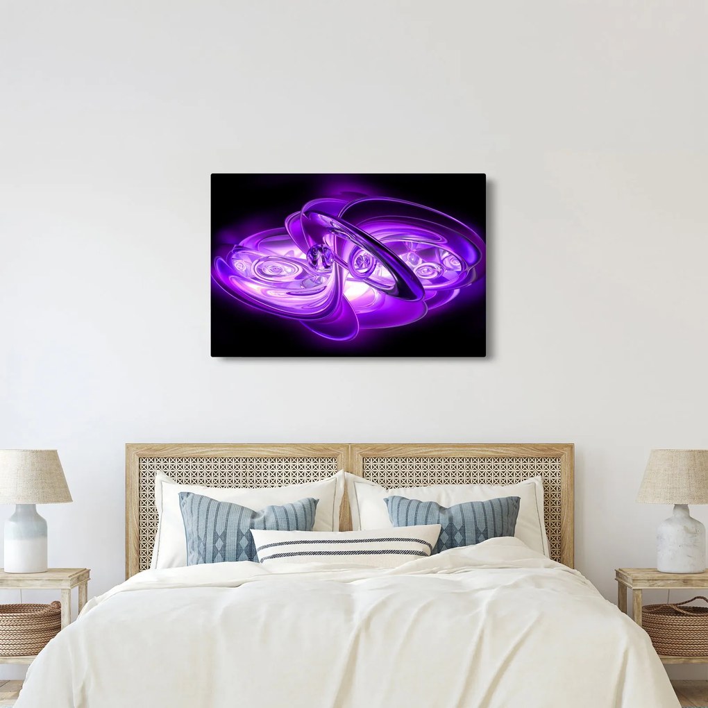 Lila fraktálos kép (90x60 cm)