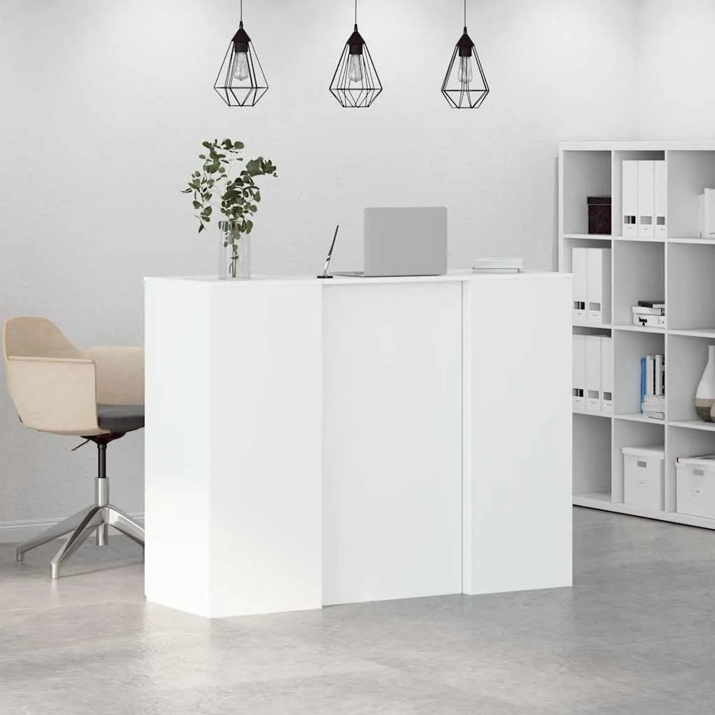 recepciós pult fehér 135x50x103,5 cm szerelt fa