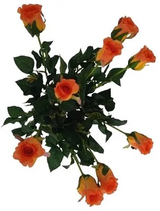 Mesterséges virágbimbó Rózsa narancs, 64 cm, 9 db