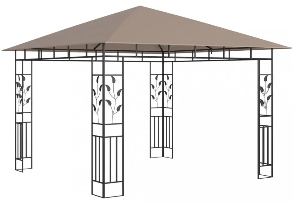 tópszínű pavilon szúnyoghálóval/LED fényfüzérrel 3 x 3 x 2,73 m