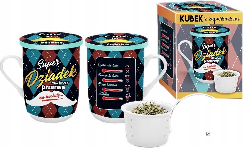 Különleges Bögre Teaszűrővel, Ajándék Nagypapának Nagypapa Napjára