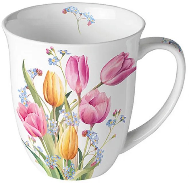 Tulipán virágos porcelán bögre 400 ml Tulips Bouquet