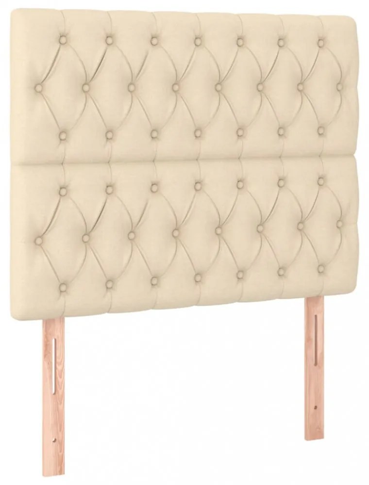 krémszínű szövet fejtámla 100 x 7 x 118/128 cm