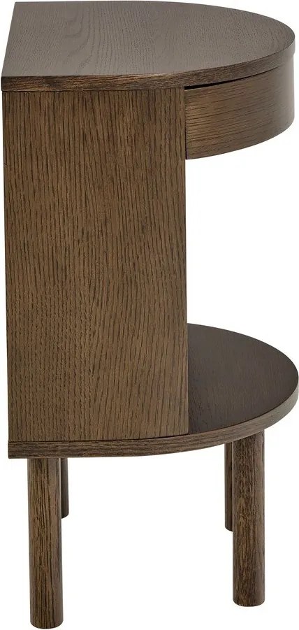 Sötét natúr színű éjjeliszekrény tölgyfa dekorral Paron – Actona