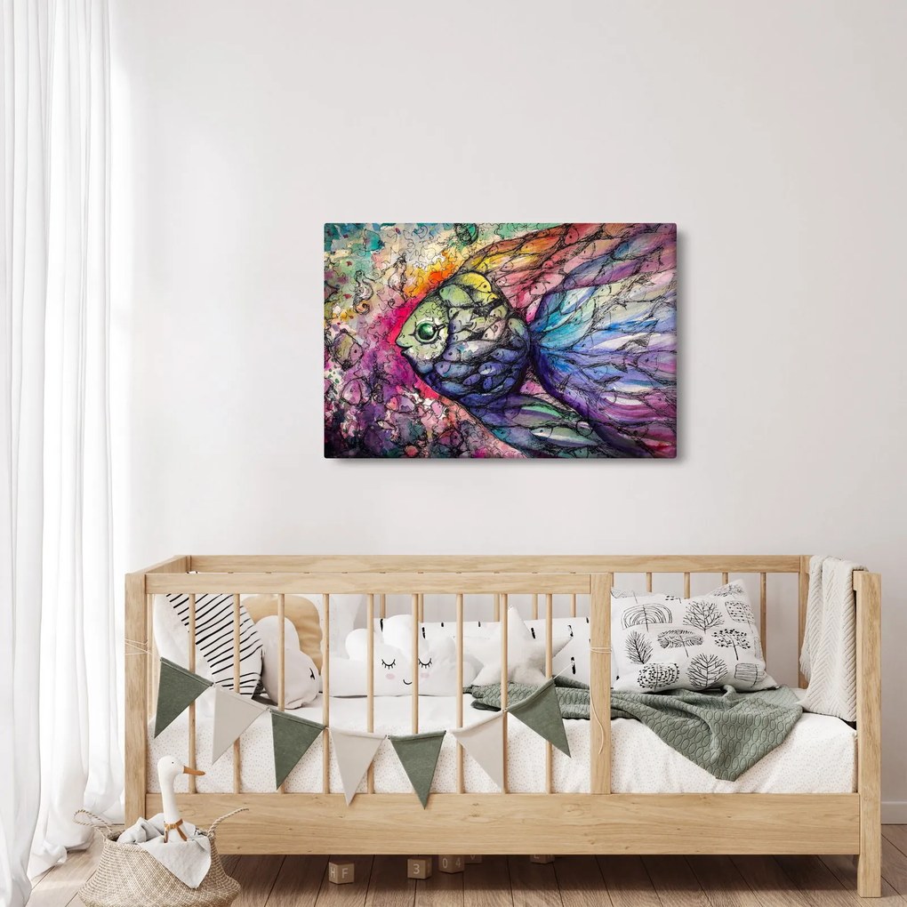 Kép - színes hal (90x60 cm)