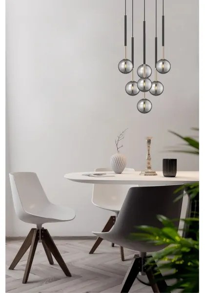 Zuma Line P0574-07F-SDFZ - Csillár zsinóron ARCTURUS 7xG9/4W/230V fekete