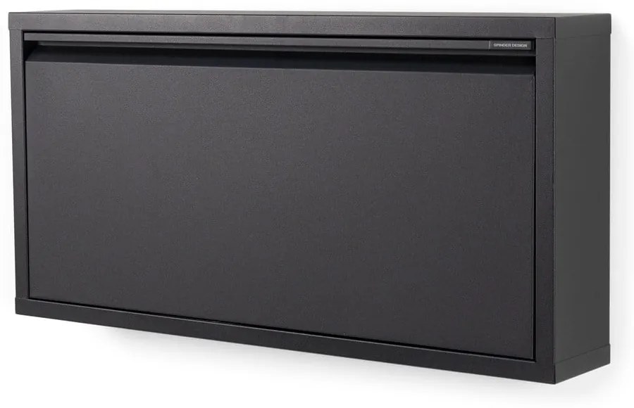 Fekete fém billenő ajtós cipőtartó 75x37,5x12,5 cm Billy – Spinder Design