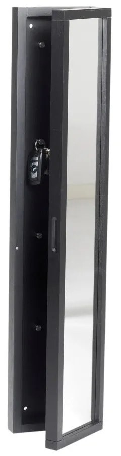 Sol fekete tölgyfa kulcstartó szekrény tükörrel - Rowico