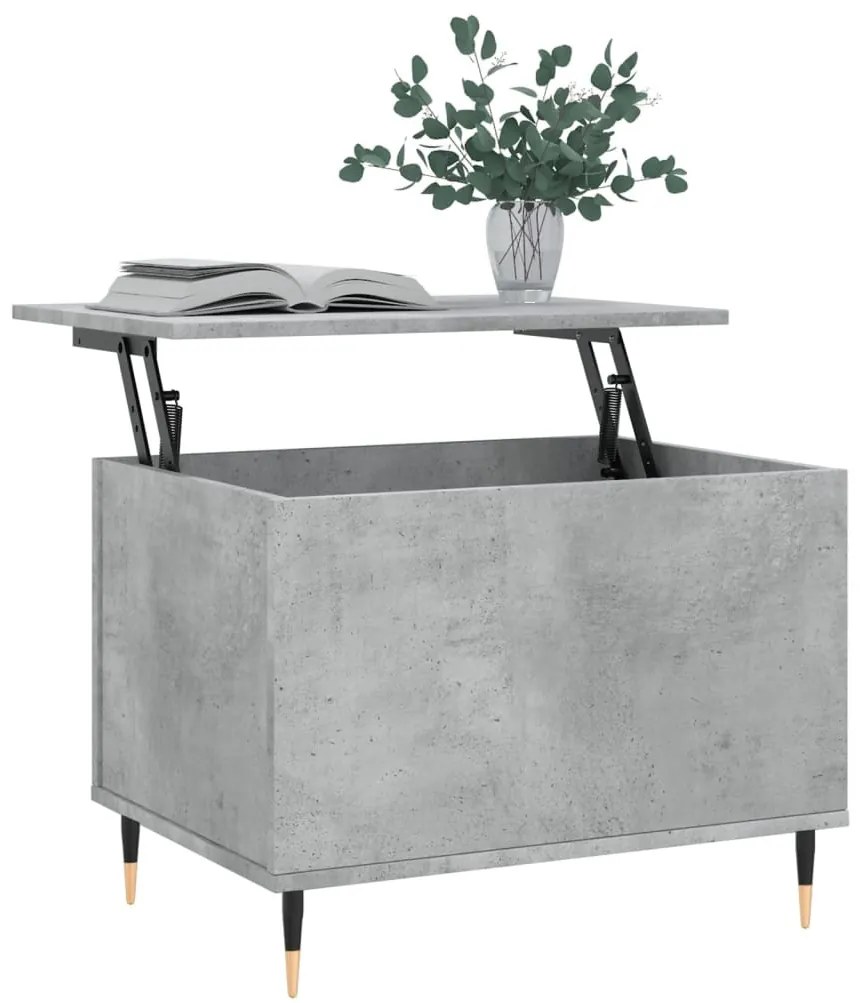 Betonszürke szerelt fa dohányzóasztal 60 x 44,5 x 45 cm