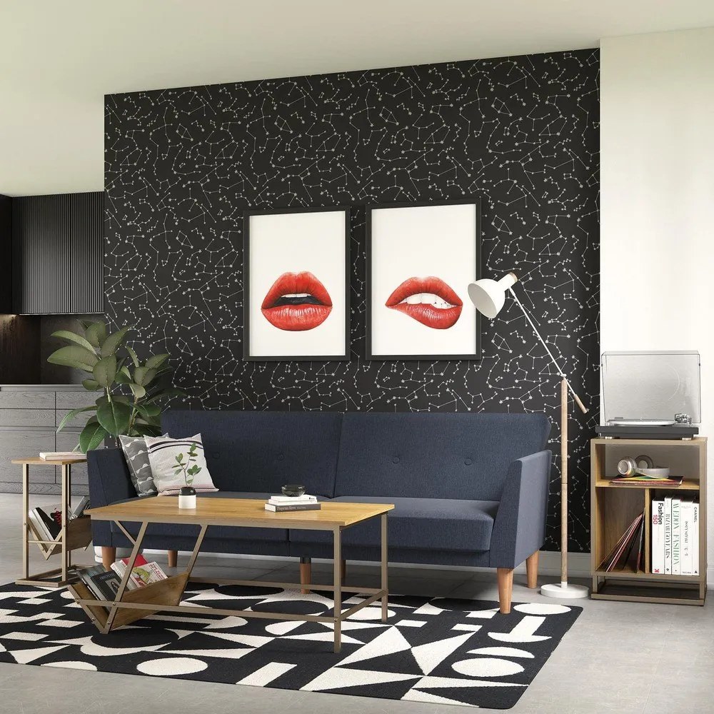 Sötétkék kinyitható kanapé 205 cm Regal - Novogratz