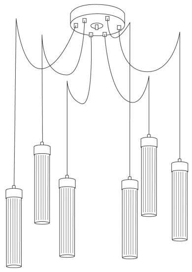 Kolarz 6009.30650 - Csillár zsinóron RAGGIO 6xE14/25W/230V pók ezüst