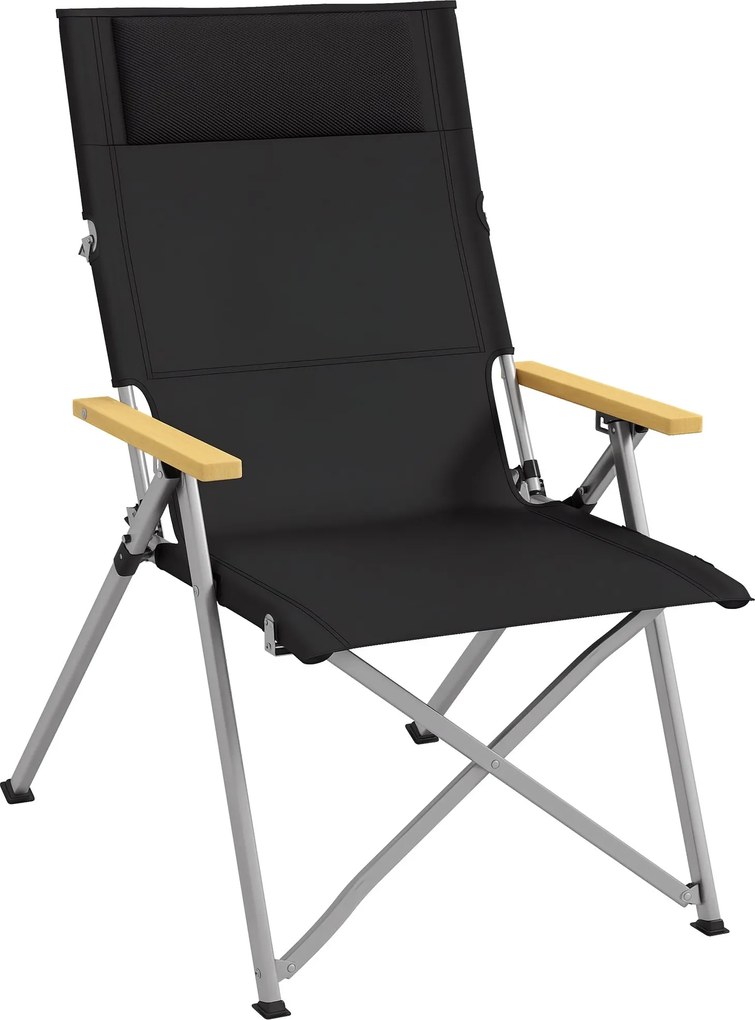 Outsunny Összecsukható Kemping Szék 4 Pozícióban Állítható Háttámlával és Fejtámasszal, Összecsukható Szék Hordtáskával Medencéhez, Strandra, Oxford A