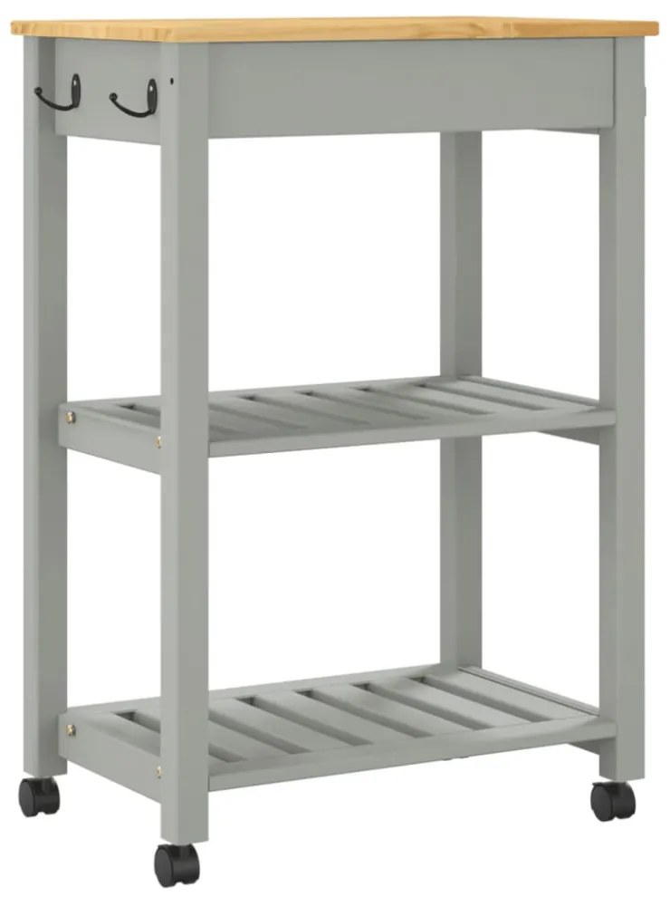 MONZA tömör fenyőfa konyhai kocsi 60 x 40 x 90 cm