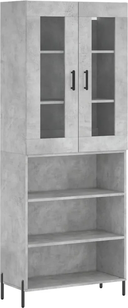 vidaXL betonszürke szerelt fa magasszekrény 69,5 x 34 x 180 cm