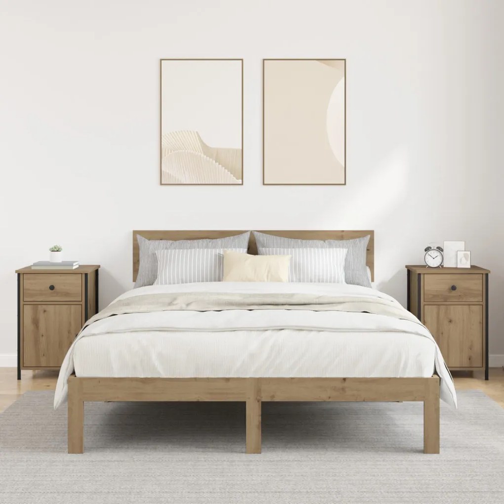 Éjjeli szekrények 2 db Kézműves tölgy 40x42x60 cm Szerelt fa